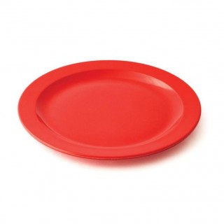 assiette plate rouge