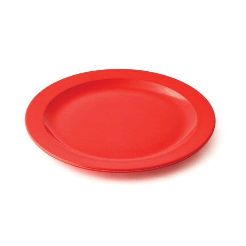 assiette plate rouge