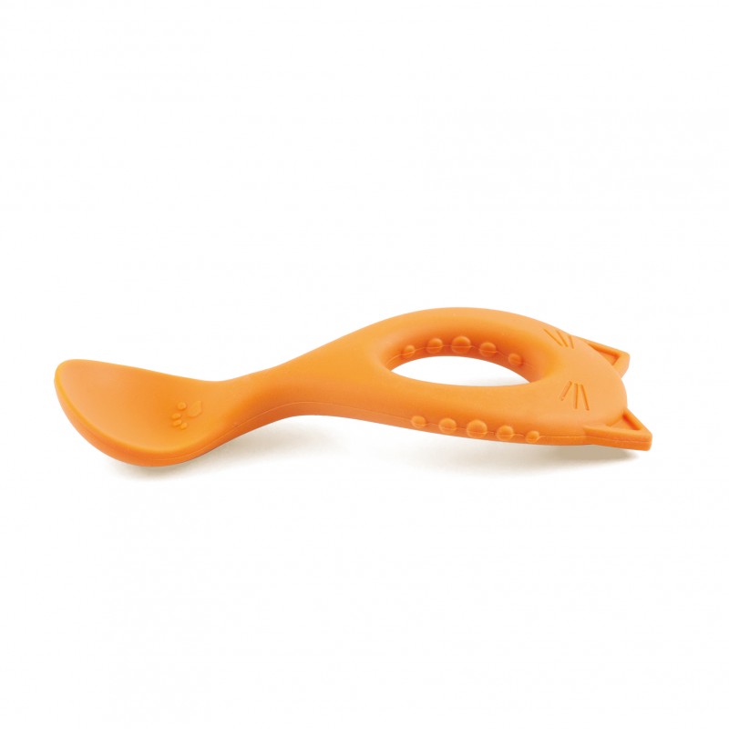 cuillère bébé en silicone orange