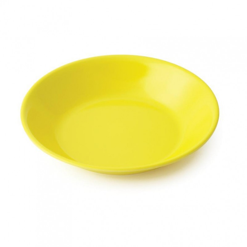 assiette creuse mélamine jaune