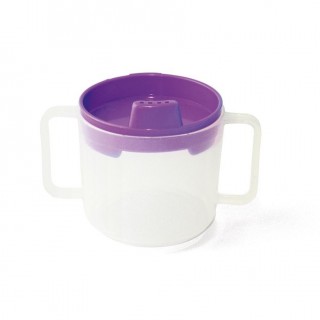 tasse à anses pour bébé avec couvercle violet