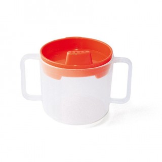 tasse à anses pour bébé avec couvercle orange