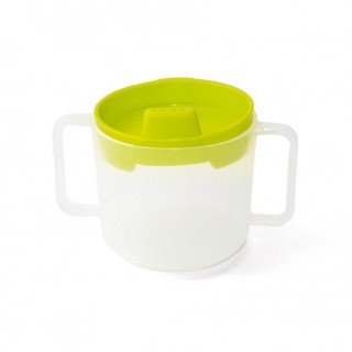 tasse à anses pour bébé avec couvercle jaune