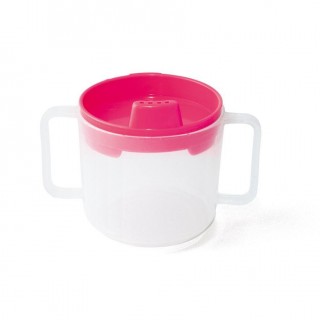 tasse à anses pour bébé avec couvercle rouge