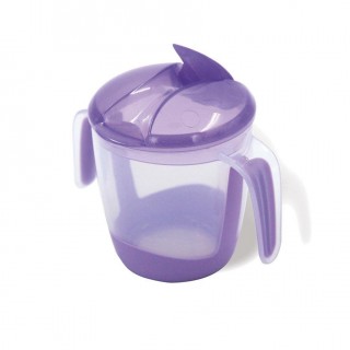 tasse à anses avec couvercle violet