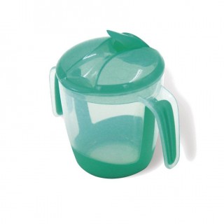 tasse à anses avec couvercle vert