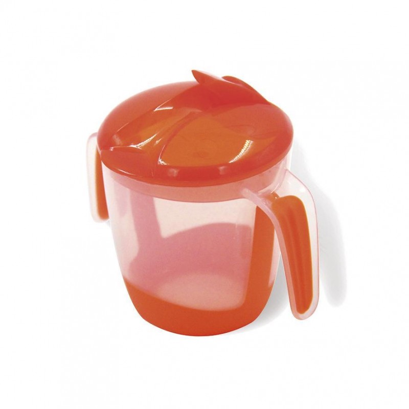 tasse à anses avec couvercle orange