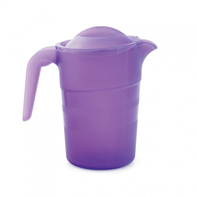 Pichet violet 1L avec bec verseur et couvercle made in France