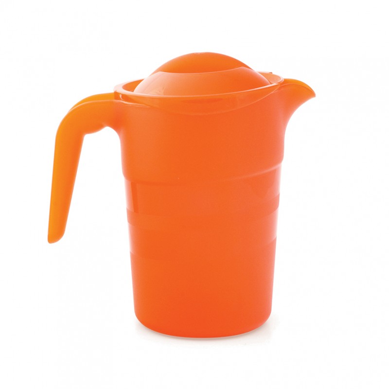 Pichet orange 1L avec bec verseur et couvercle made in France